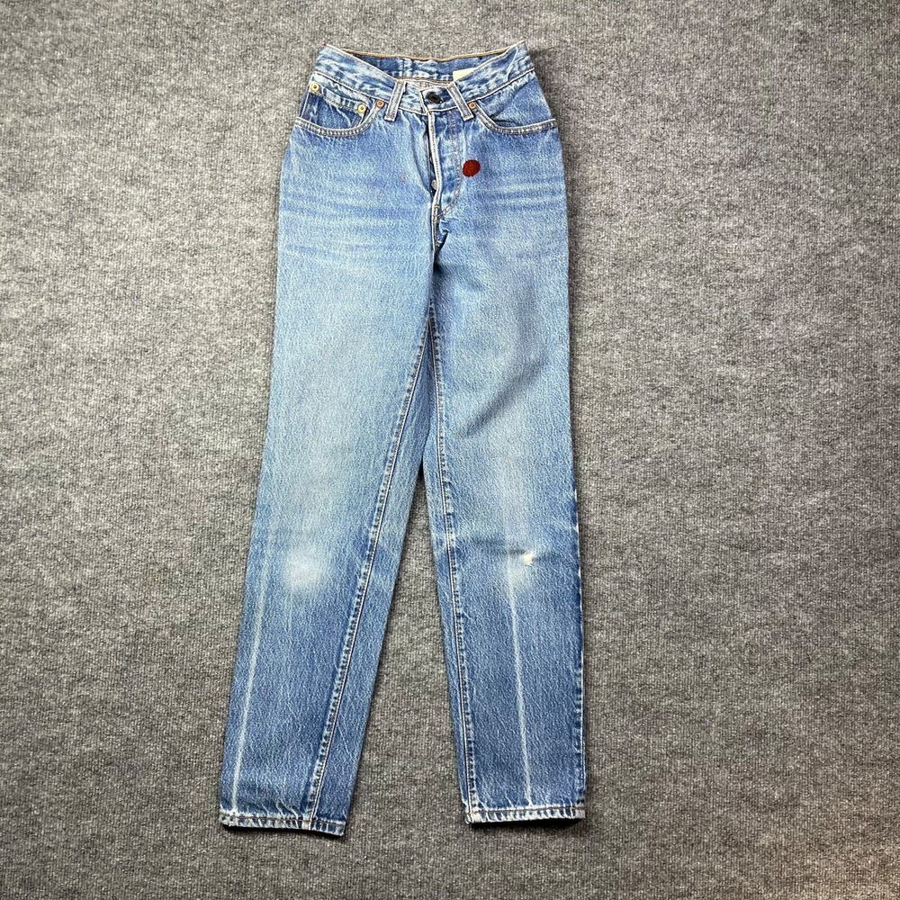 Vintage Levis 501 Jeans Women's 1 Blue Denim Pockets Straight USA Made - 22X28